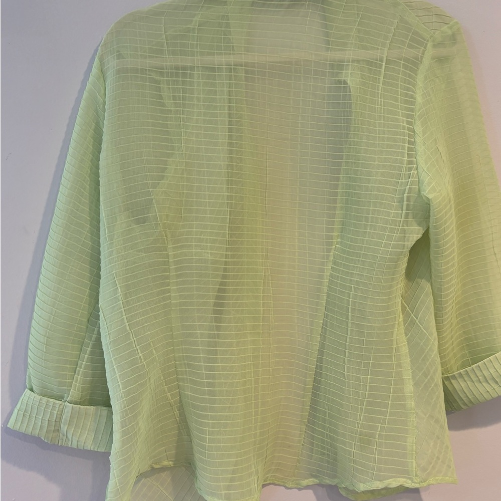 Dressbarn Light Green Ribbed Blouse - Picture 3 of 4